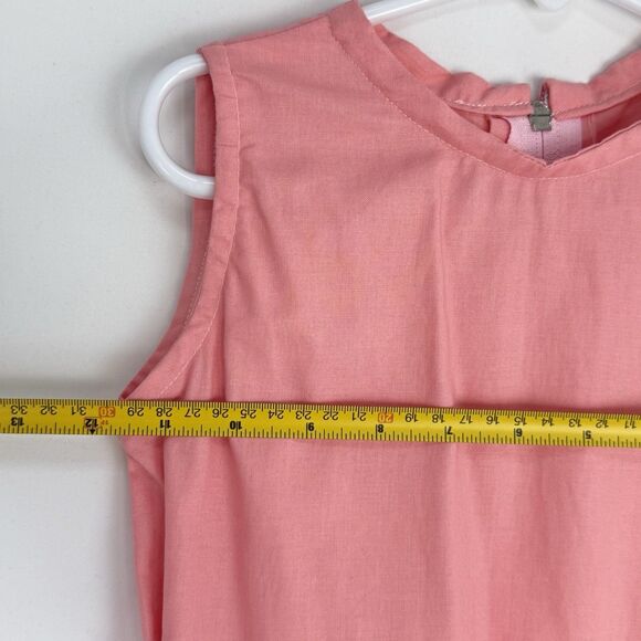 NEW GIRLS SIZE 5T PLEATED PINK COTTON DRESS BELT WAIST SLEEVELESS - Picture 11 of 12